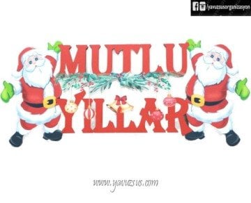 Noel Babalı Mutlu Yıllar Yazısı(55*20cm)