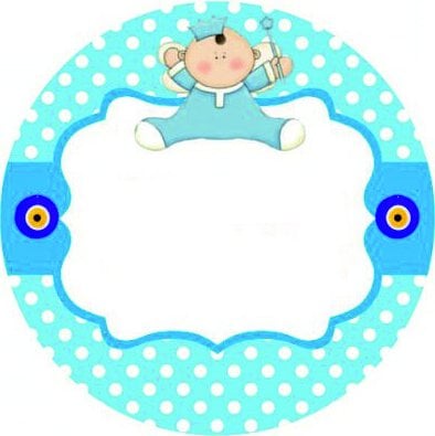 Bebek Yuvarlak etiket 1 Sayfa (54Adet)