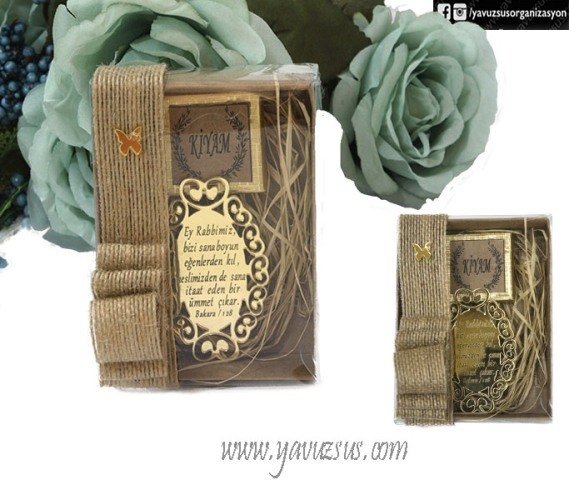 Kutulu Pleksi & Çikolatalı Hazır Nikah Süsü(20 ad)