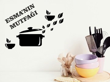 İsme Özel Tencere Motifli Mutfak Duvar Süsü