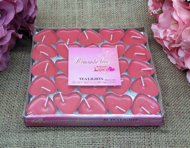 Kalp Şeklinde Kırmızı Tealight mum (50ad)