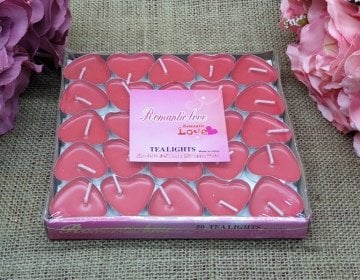 Kalp Şeklinde Kırmızı Tealight mum (50ad)