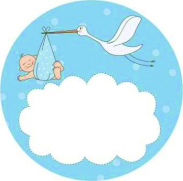 Bebek Yuvarlak etiket 1 Sayfa (54Adet)