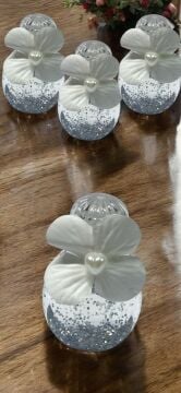 Simli kolonyalı Pvc Oval şişe Hediyelik(20 adet)