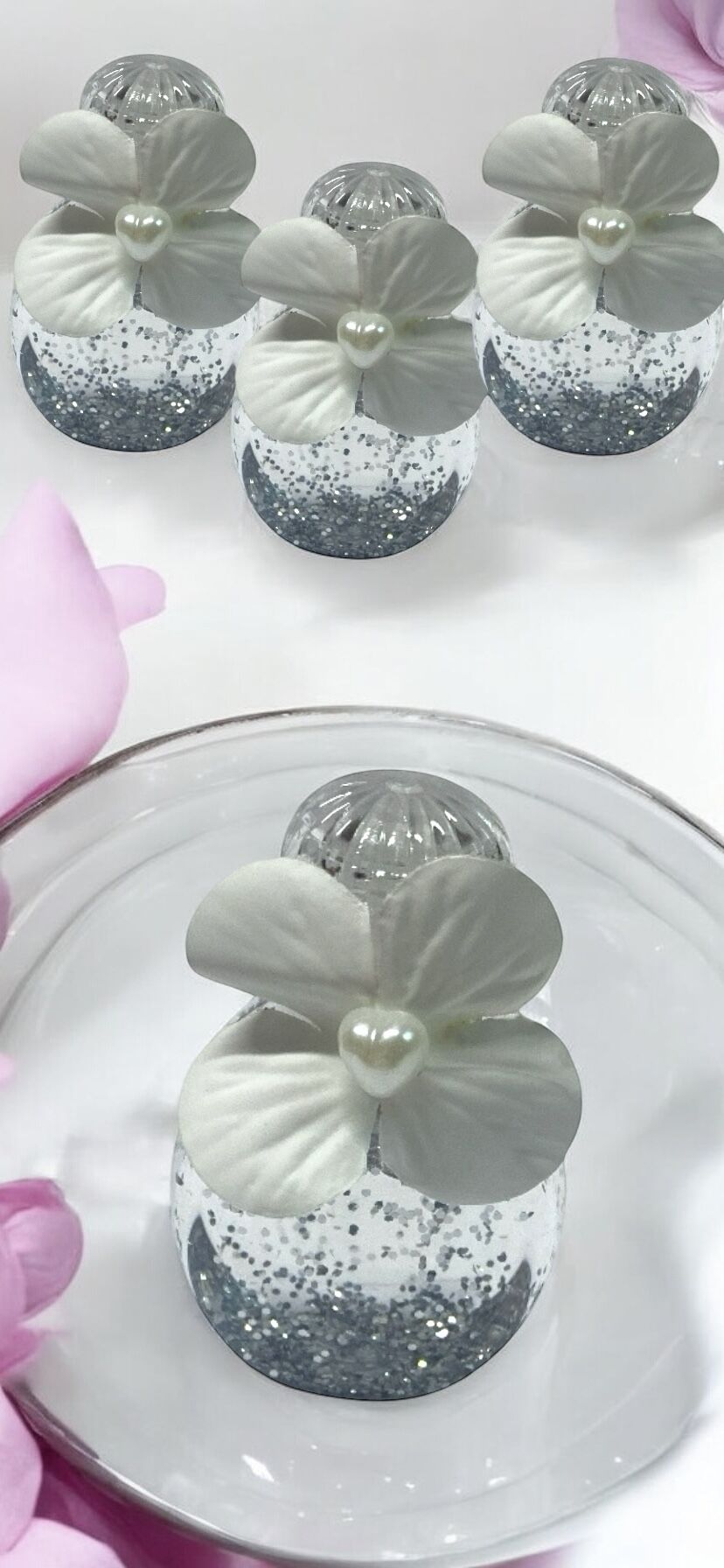 Simli kolonyalı Pvc Oval şişe Hediyelik(20 adet)