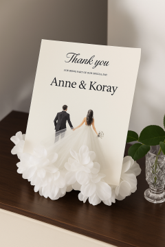 Kartlı Gelin damat & Çiçekli mendil Hediyelik(20 adet)