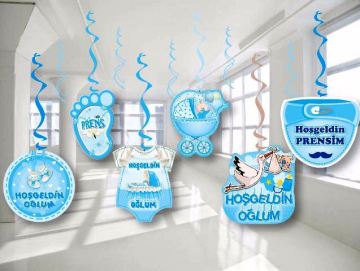 Hoşgeldin bebek tavan sarkıt süs MAVI