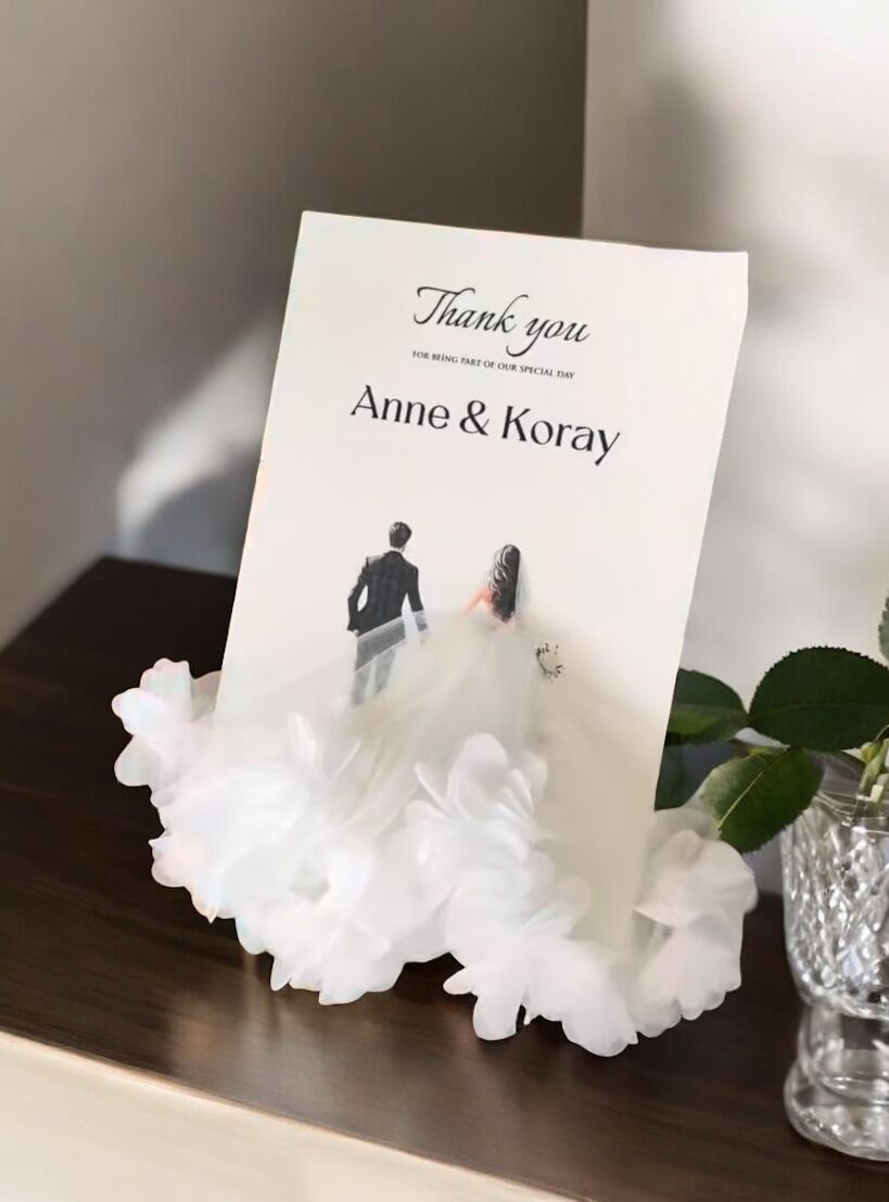 Kartlı Gelin damat & Çiçekli mendil Hediyelik(20 adet)