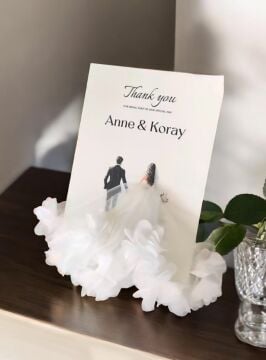 Kartlı Gelin damat & Çiçekli mendil Hediyelik(20 adet)