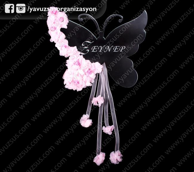 süslü kelebek kapı süsü MAVI