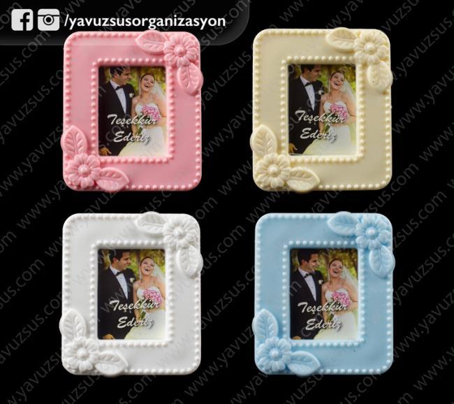 kare fiyonk çiçekli çerçeve (8x7) (KLD) MAVI