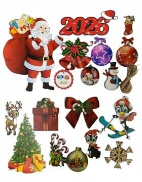 18 li Karışık Yılbaşı Ağacı Süsü Seti