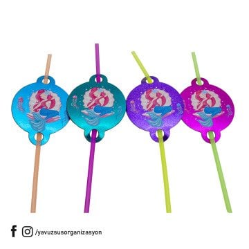 8 li Denizkızı Konseptli Pipet