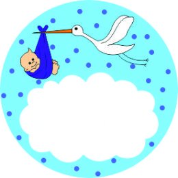 Bebek Yuvarlak etiket 1 Sayfa (54Adet)