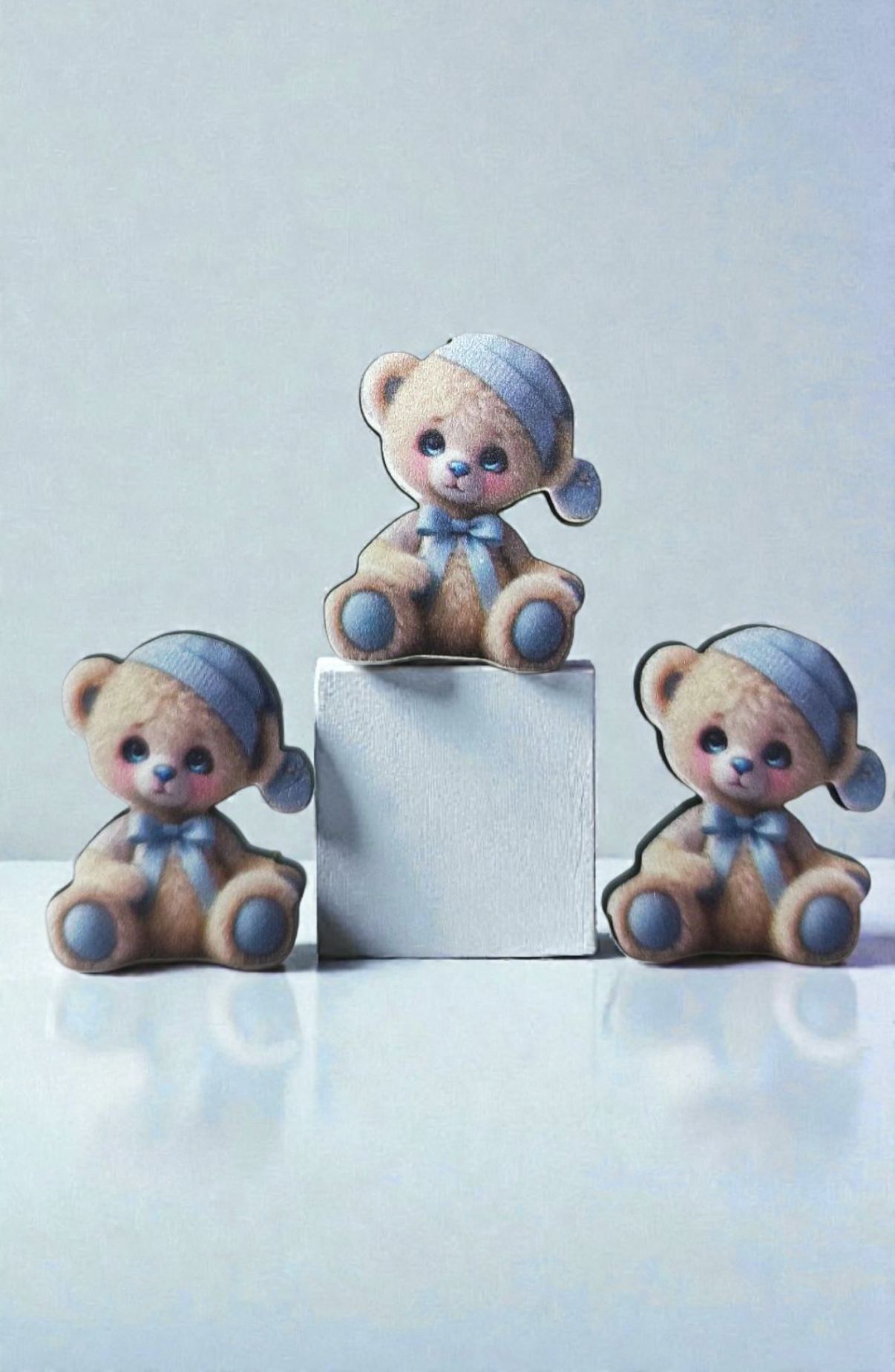 Mavi ayıcık ahşap obje & figür