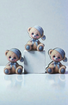 Mavi ayıcık ahşap obje & figür