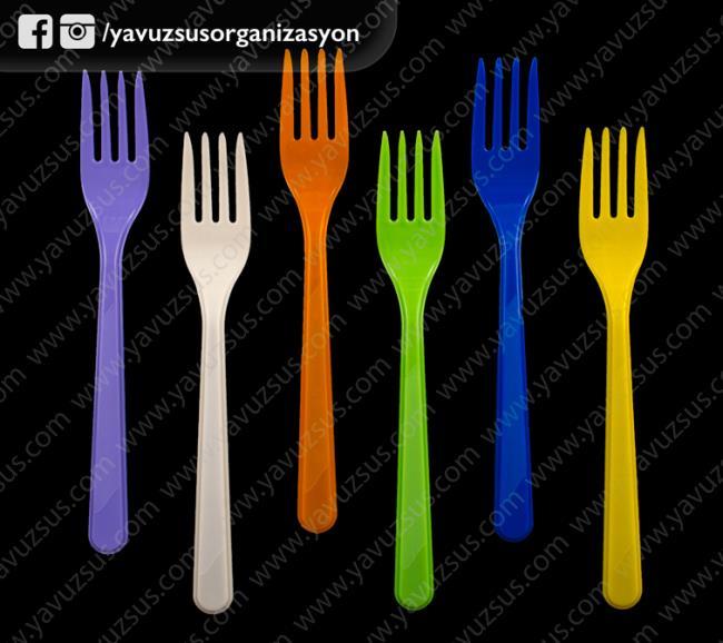 düz çatal(25 adet) KIRMIZI