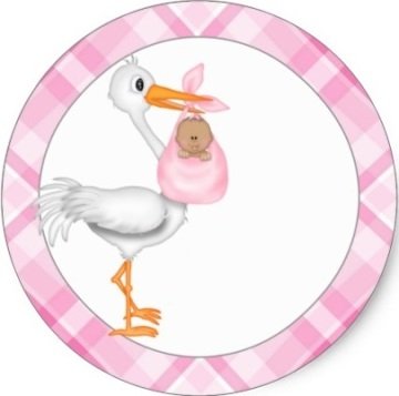 Bebek Yuvarlak etiket 1 Sayfa (54Adet)