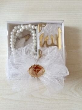 Kutuda Tül dekorlu Kuran & Tesbih Hediyelik(20 adet)