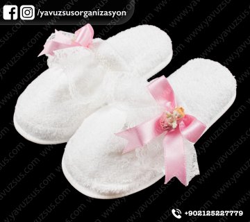 dantelli biblolu lohusa terliği PEMBE