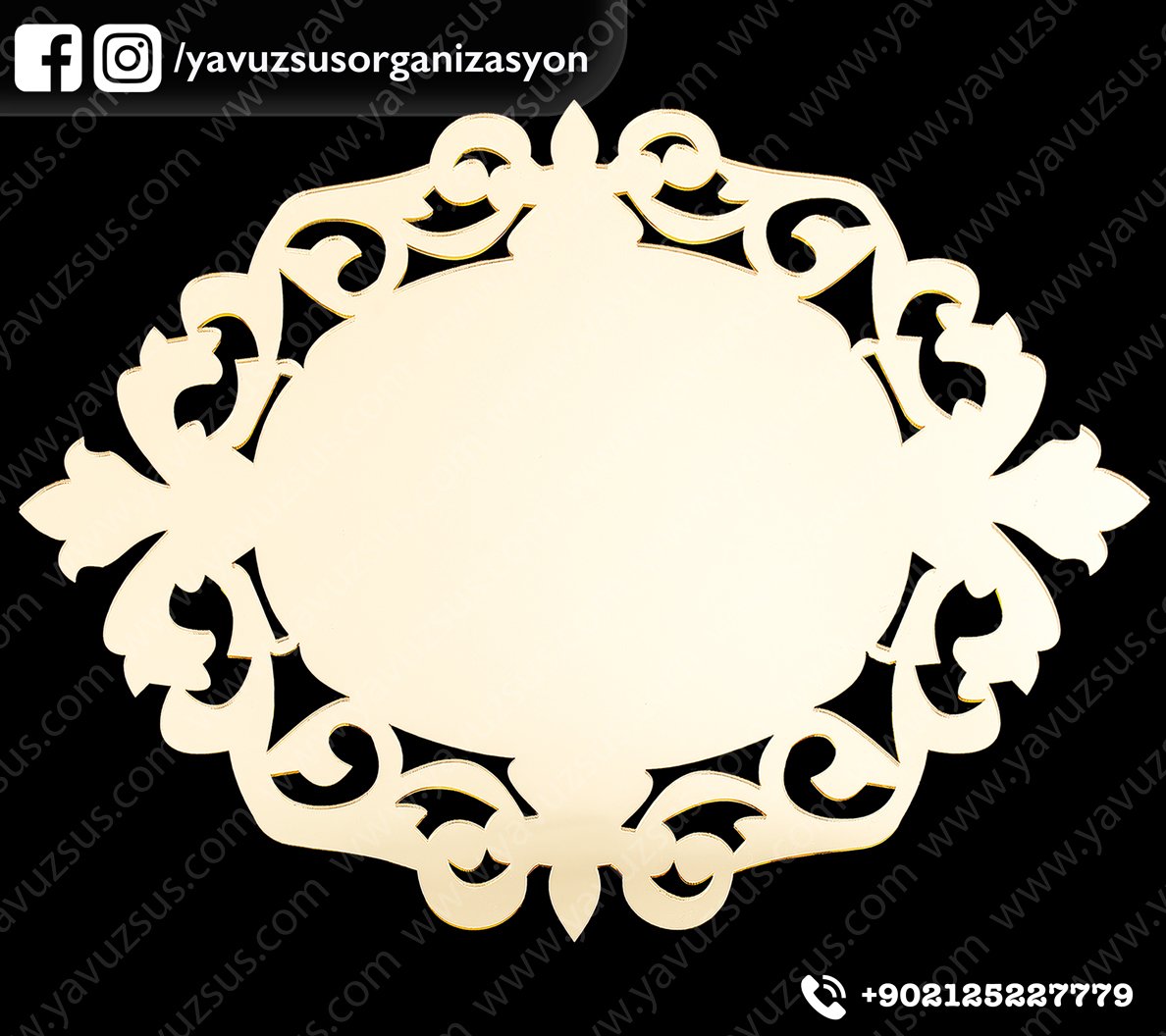 Pleksi laleli çerçeve boş 35x25 ALTIN