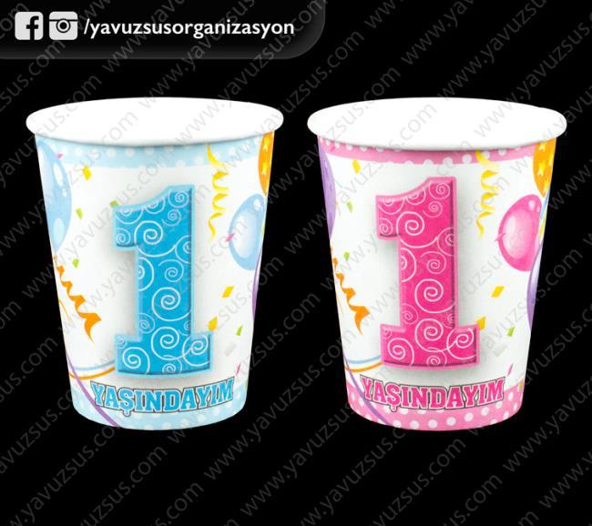 1 Yaşındayım Bardak 8ad PEMBE