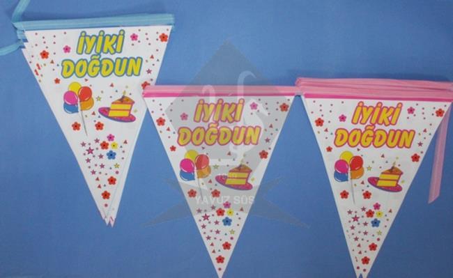 iyi ki doğdun kağıt  flama PEMBE