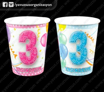 3 Yaşındayım Bardak 8ad PEMBE