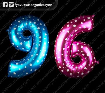 90cm folyo balon kalp&yıldız (KLD) MAVI O