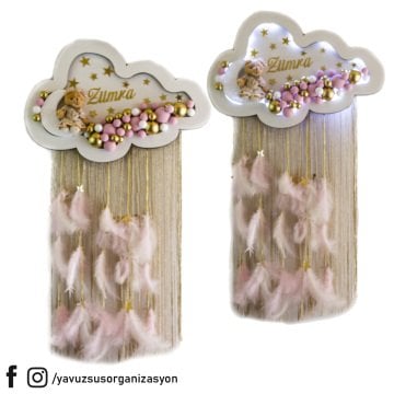 Işıklı Püskül Dekorlu Bulut Şeklinde Kapı Süsü