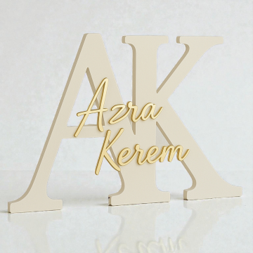 6mm İsme özel ÇİFT İSİMLİ harf kapı süsü