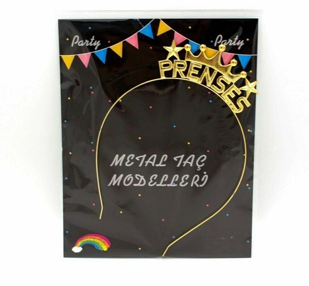 Taşlı tam tur metal taç & pasta üstü dekor ALTIN