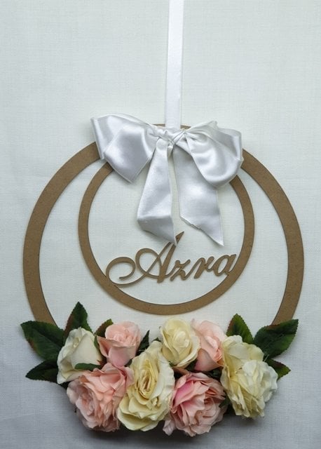 İç İçe ahşap isimli çiçekli kapı süsü