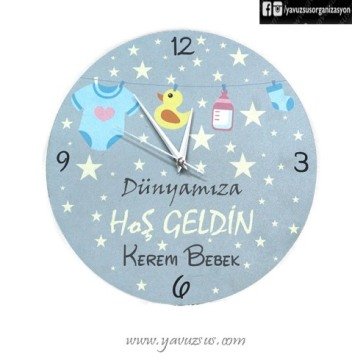 Ahşap Dekorlu Duvar Saati