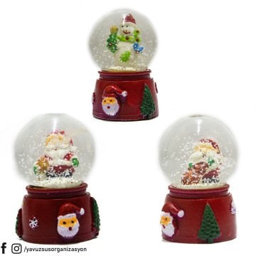 Işıklı Küçük Noelbaba Cam Küre (Kar Küresi) 7,5cm