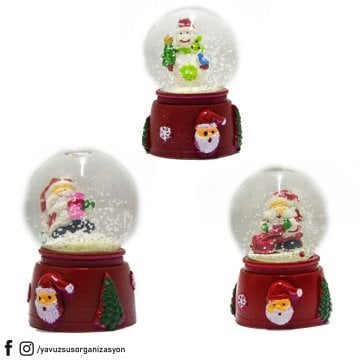 Işıklı Küçük Noelbaba Cam Küre (Kar Küresi) 7,5cm