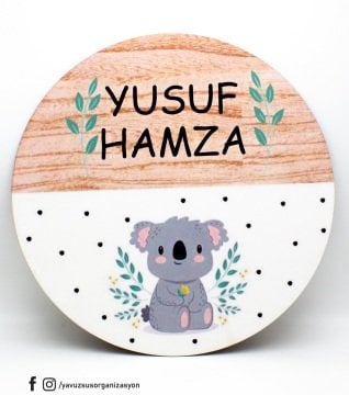UV Baskılı Koala Motifli Bebek Kapı Süsü