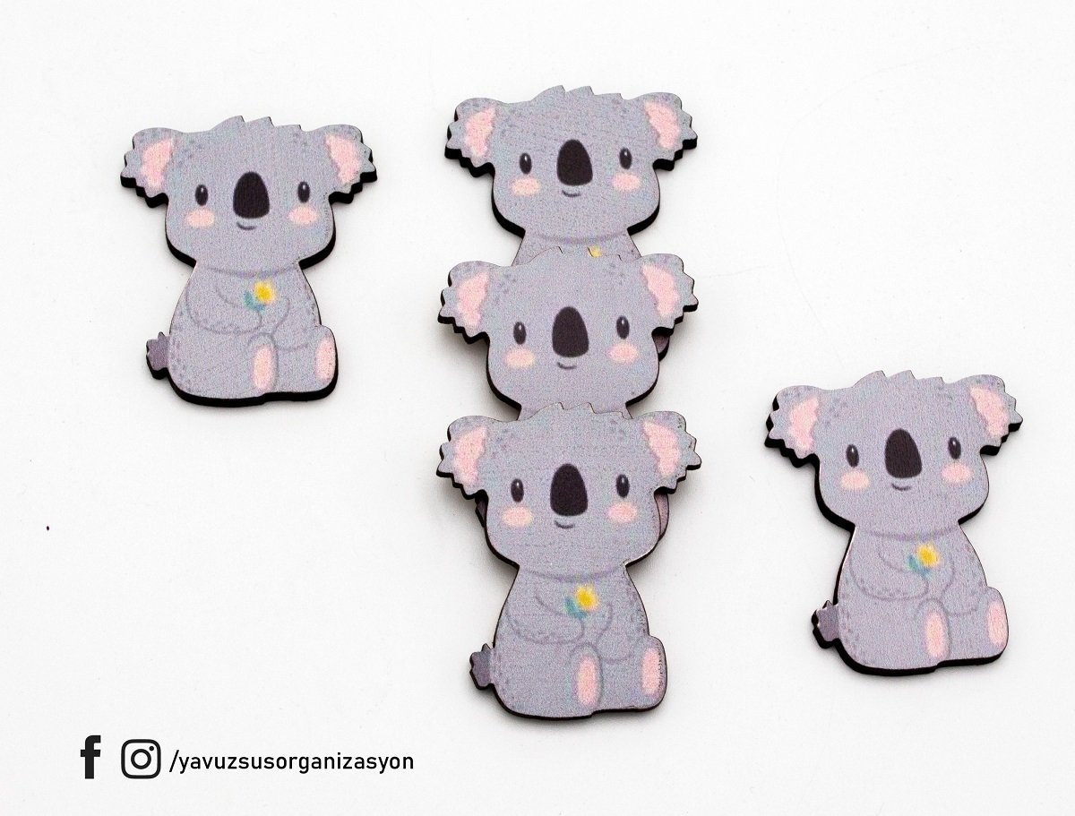 UV Baskılı Koala Motifli Bebek Süsü