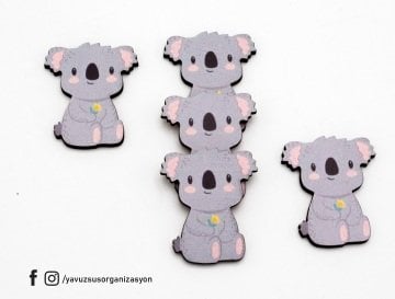 UV Baskılı Koala Motifli Bebek Süsü
