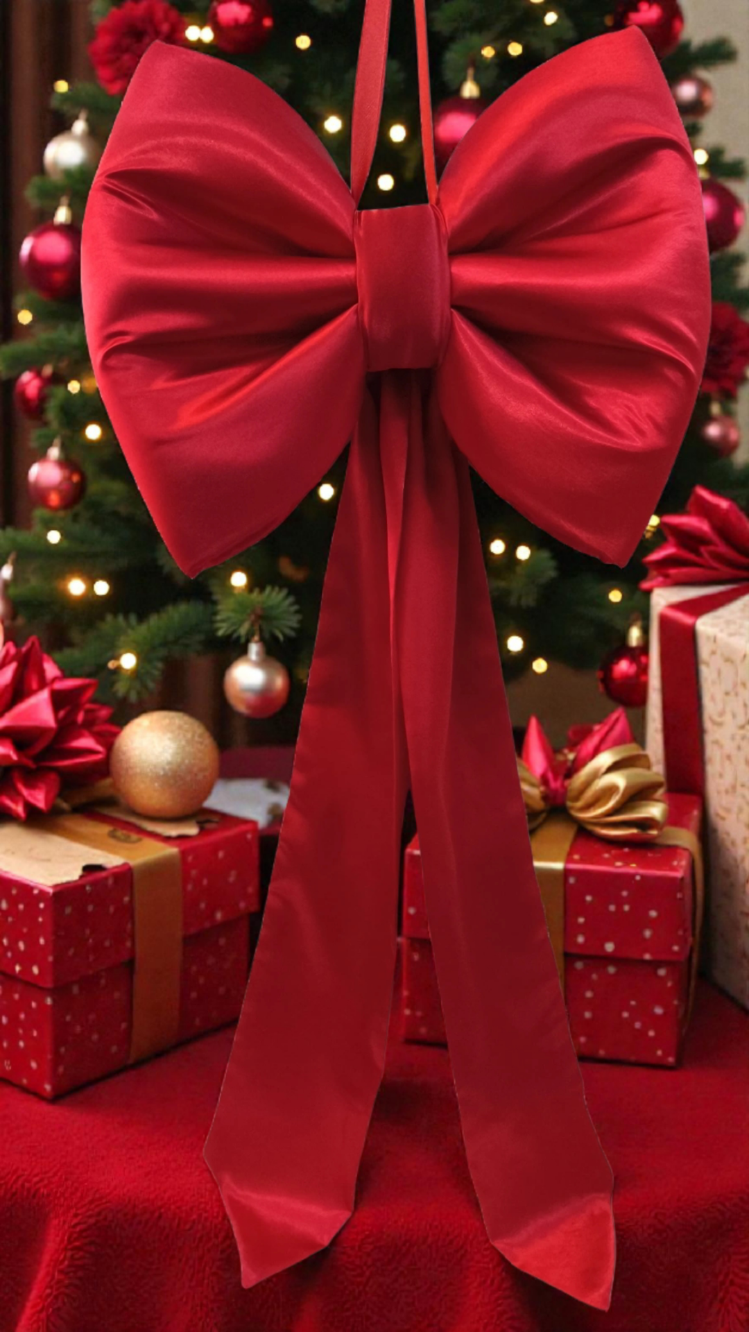 Saten büyük  yılbaşı ağaç fiyonku