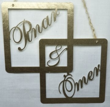 Özel kaplamalı dikdörtgen iç içe isimlik