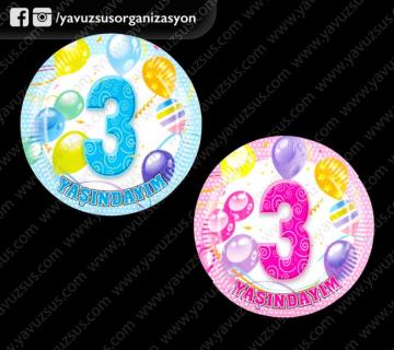 3 yaşındayım tabak 8 ad MAVI