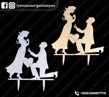 Pasta üzeri gelin&damat ALTIN