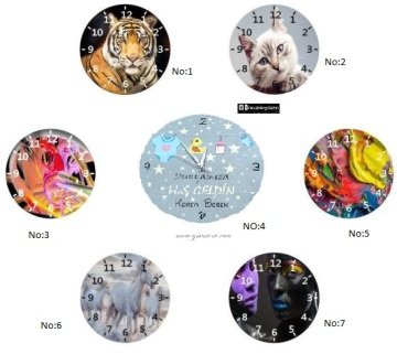 Ahşap Dekorlu Duvar Saati OZELLESTIRILMIS