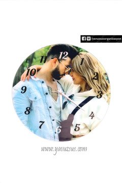 Ahşap Dekorlu Duvar Saati OZELLESTIRILMIS