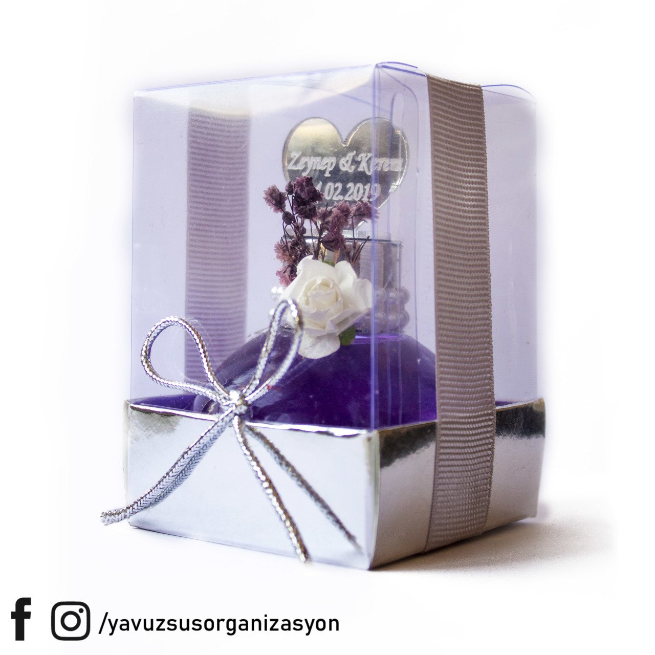 Kutu İçinde Tombul Bambu Şişeli Nikah Şeker (20ad)