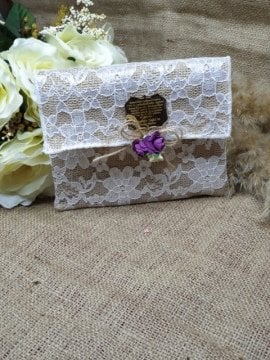 Kanaviçe üzeri dantelli  yasin çantası(10ad)