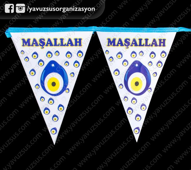 sünnet üçgen flama (nazar boncuklu)