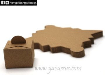 Kraft rengi demonte lokumluk kutusu(25 adet)