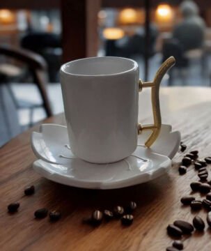 Kulpu Altın & Gümüş Damat Kahve Fincanı